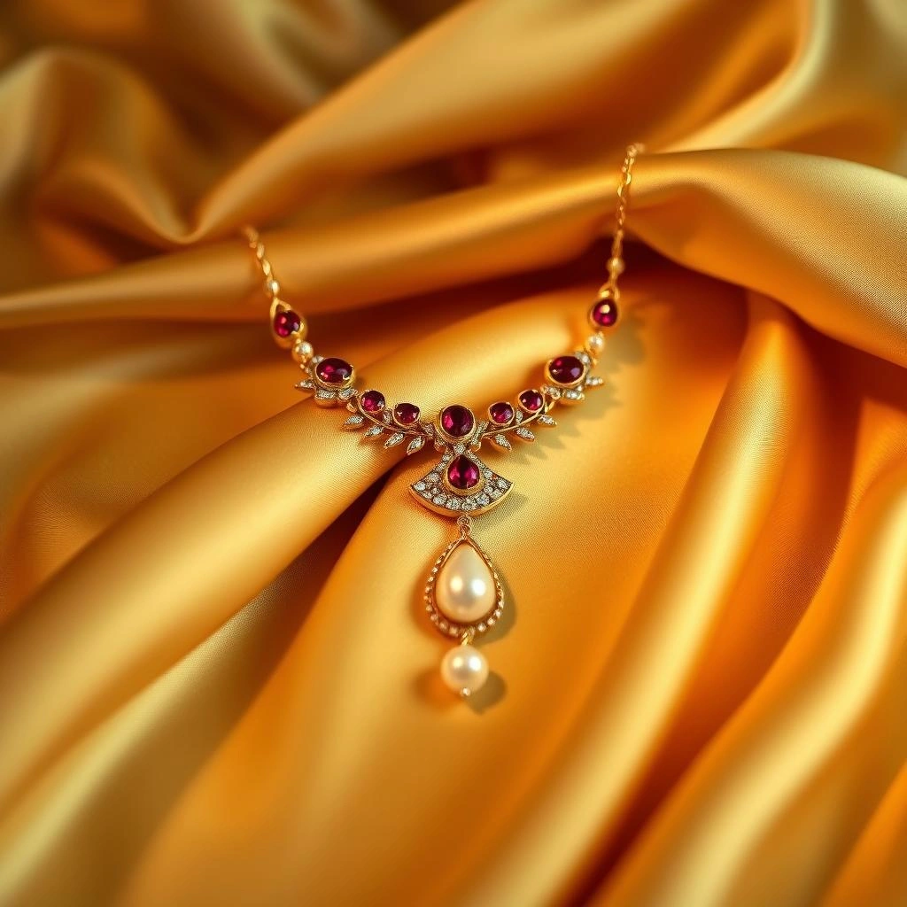 Crescent Moon Chand Kemp Ruby Studded Choker Necklace Set - 45° Hero Perspective Angle
