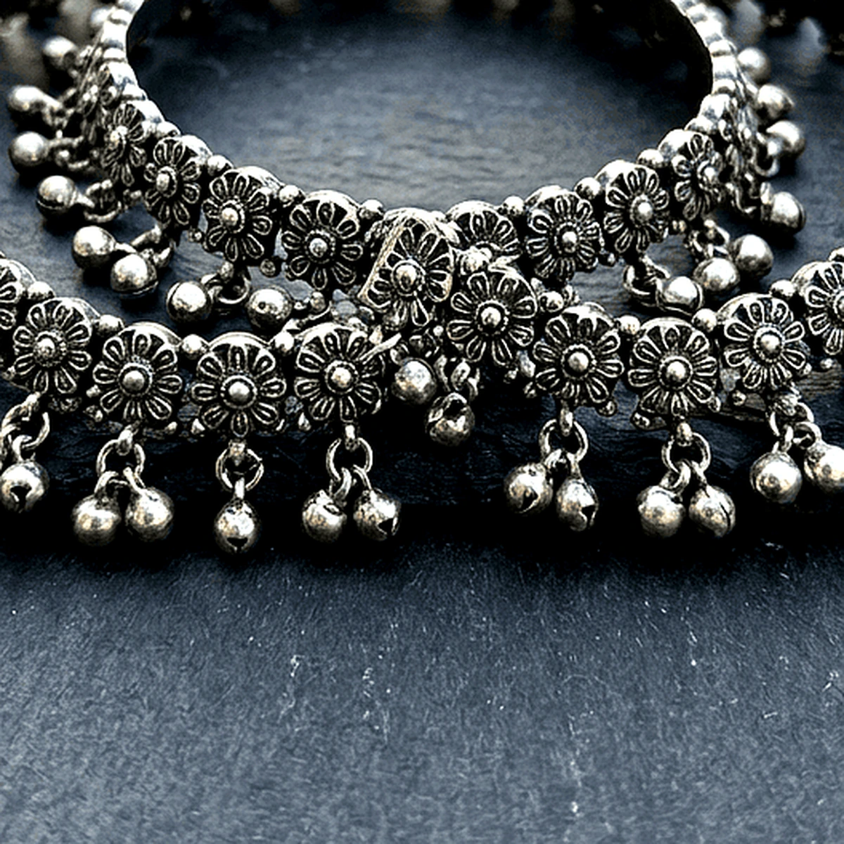 Freshwater Pearl Bead & Gold Spacer Bangles (Set of 4) - Macro Craftsmanship Detail View