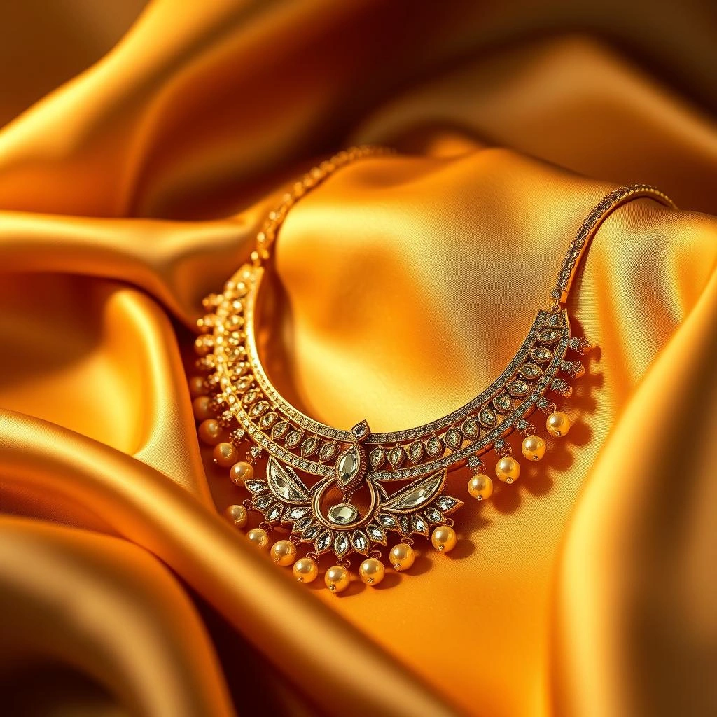Grand Double-Tier Crescent Chand Half-Moon Bridal Rani Haar Set - 45° Hero Perspective Angle