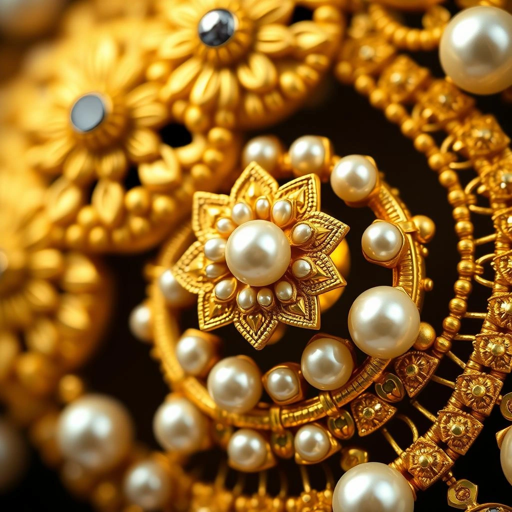 Maharashtrian 1-Gram Gold Circular Medallion Chinchpeti Grand Long Haar Set - Macro Detail Craftsmanship Focus