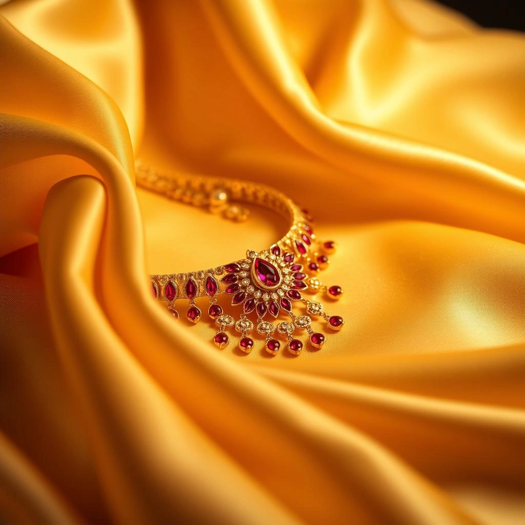 Traditional Kemp Ruby & Kundan Crescent Chand Floral Choker Set - 45° Hero Perspective Angle