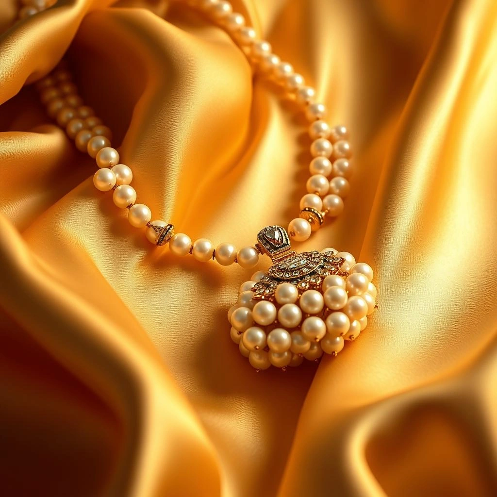 Grand Maharashtrian Moti Guchha Pearl Cluster Ball Necklace Set - 45° Hero Perspective Angle