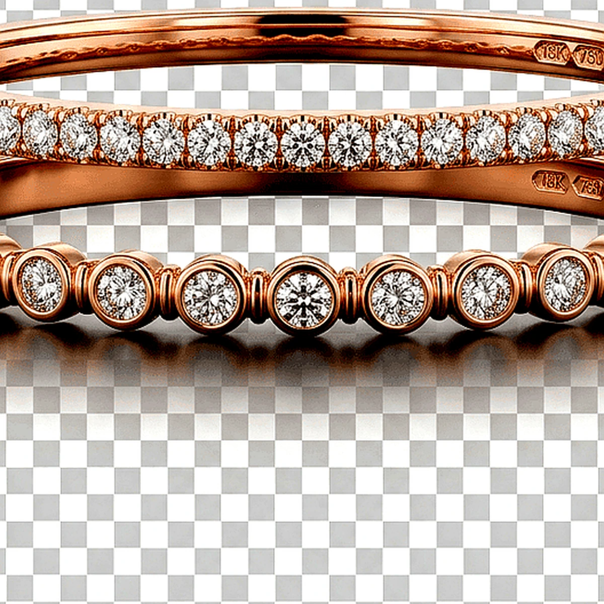 Royal Kundan Polki Uncut Stone Studded Bangles (Set of 4) - Macro Craftsmanship Detail View