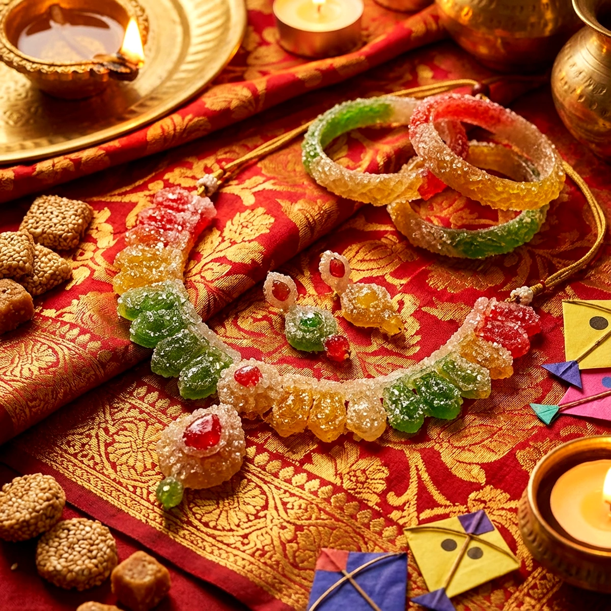 Jaipur Festive Leheriya Stone Studded Lac Bangles (Set of 4) - On-Model Lifestyle View