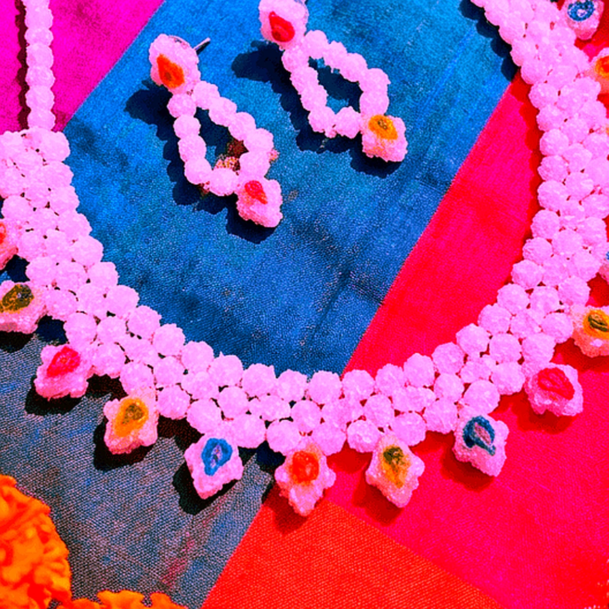 Gulali Pink Lac Bangles - Macro Detail View