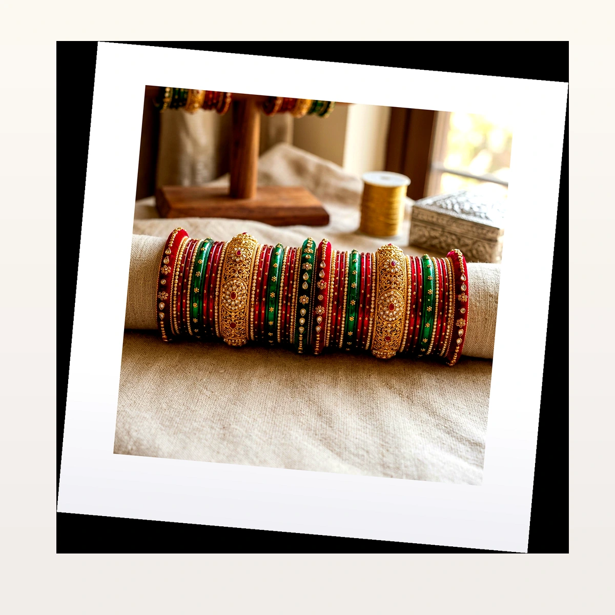 Festive Shimmer Multi-Color Glass Bangles Box (Set of 24) - 45° Hero Perspective View