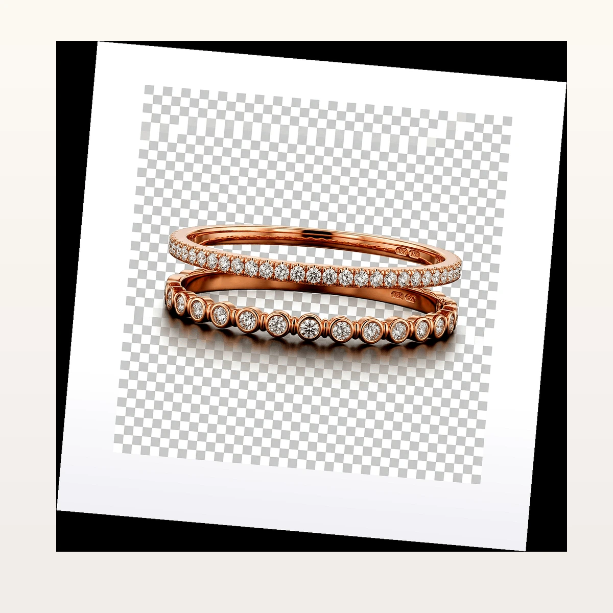 Ruby AD Halo Bangles - 45° Angle View