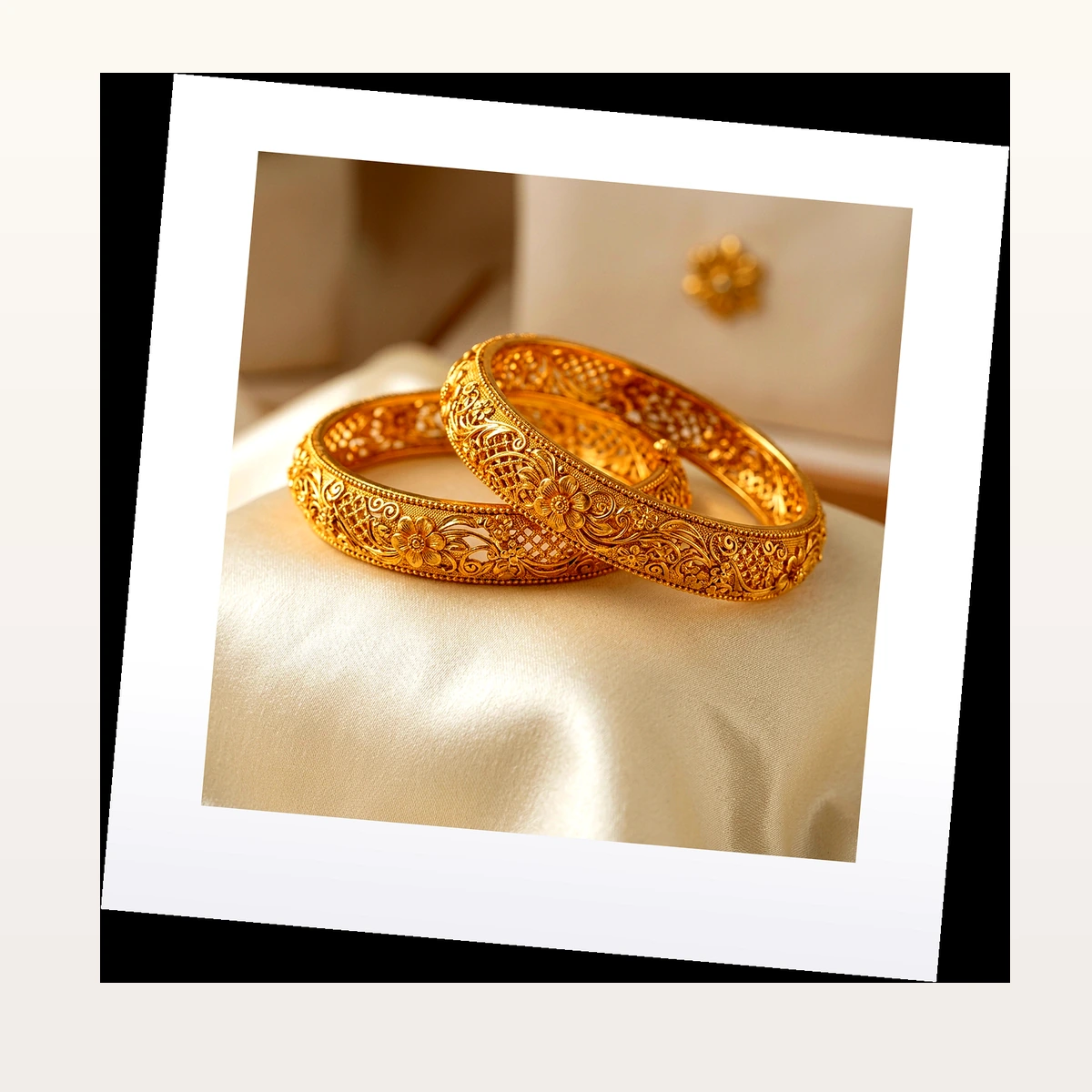1-Gram Gold Rope-Twist Spiral Bangles - 45° Angle View